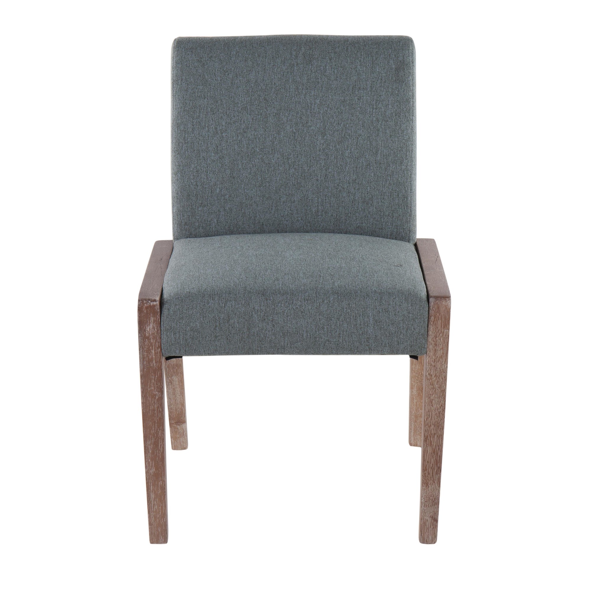 Carmen Contemporary White Washed Wood and Teal Chairs (Set of 2) 7 Carmen Contemporary White Washed Wood and Teal Chairs (Set of 2) - Image 7