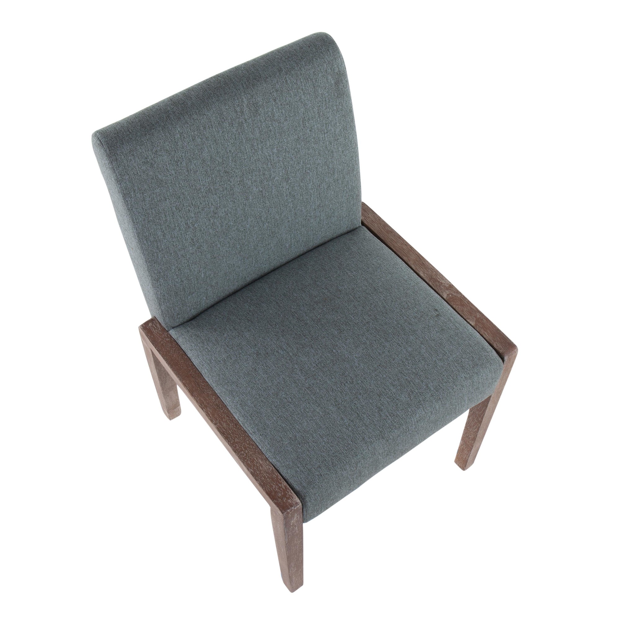 Carmen Contemporary White Washed Wood and Teal Chairs (Set of 2) 8 Carmen Contemporary White Washed Wood and Teal Chairs (Set of 2) - Image 8