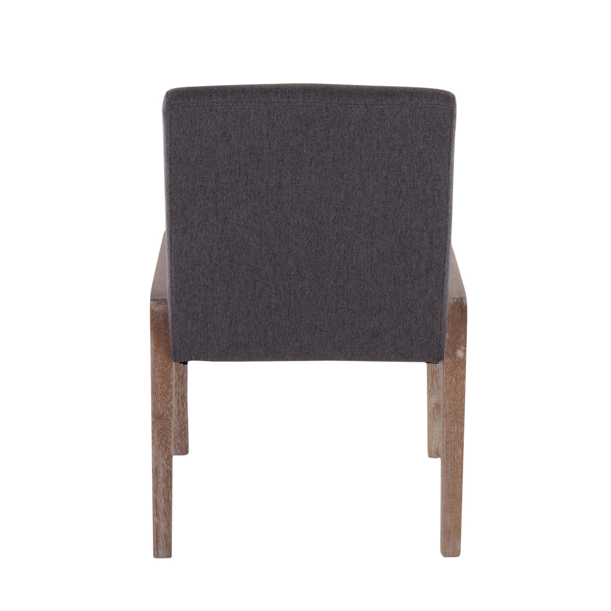 Carmen White Washed Wood Grey Fabric Contemporary Chairs (Set of 2) 5 Carmen White Washed Wood Grey Fabric Contemporary Chairs (Set of 2) - Image 5