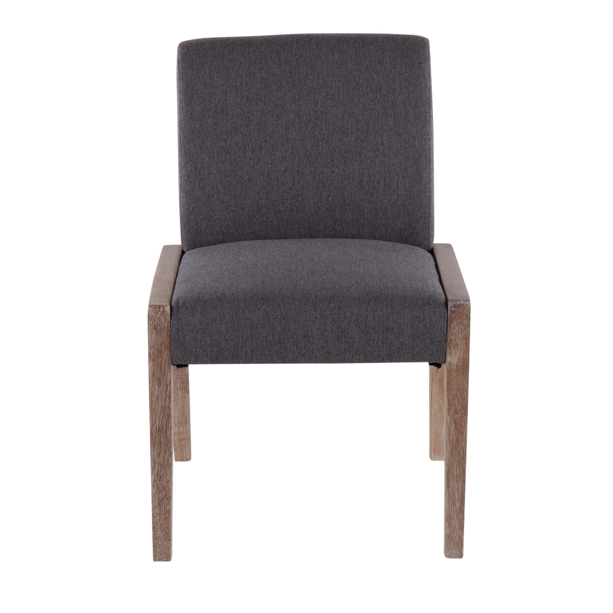 Carmen White Washed Wood Grey Fabric Contemporary Chairs (Set of 2) 6 Carmen White Washed Wood Grey Fabric Contemporary Chairs (Set of 2) - Image 6