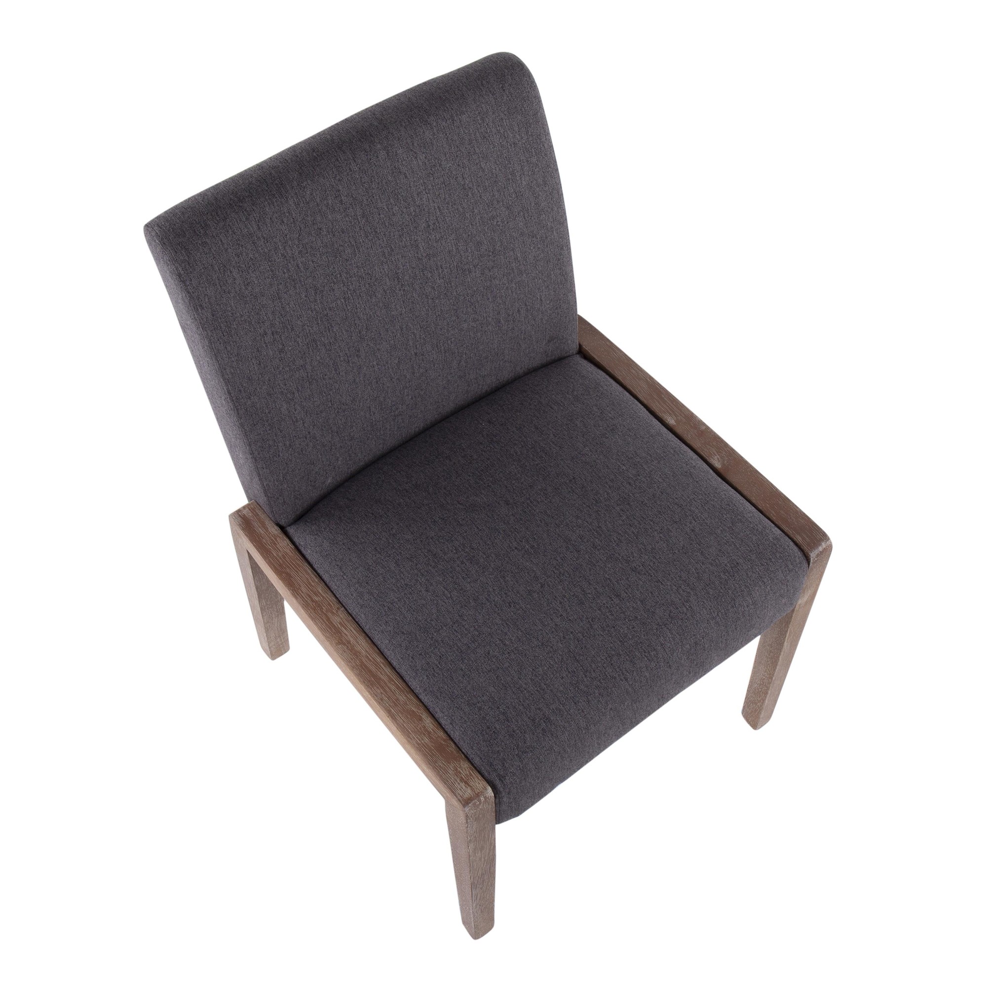 Carmen White Washed Wood Grey Fabric Contemporary Chairs (Set of 2) 7 Carmen White Washed Wood Grey Fabric Contemporary Chairs (Set of 2) - Image 7