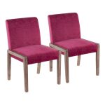 Carmen White Washed Wood Hot Pink Velvet Contemporary Chairs (Set of 2) 11 Carmen White Washed Wood Hot Pink Velvet Contemporary Chairs (Set of 2)