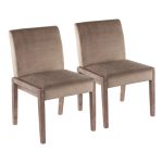 Carmen White Washed Wood Light Brown Velvet Contemporary Chairs (Set of 2) 11 Carmen White Washed Wood Light Brown Velvet Contemporary Chairs (Set of 2)