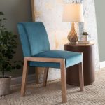 Carmen White Wood Crushed Teal Velvet Contemporary Chairs (Set of 2) 10 Carmen White Wood Crushed Teal Velvet Contemporary Chairs (Set of 2)
