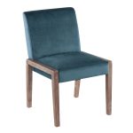 Carmen White Wood Crushed Teal Velvet Contemporary Chairs (Set of 2) 12 Carmen White Wood Crushed Teal Velvet Contemporary Chairs (Set of 2)