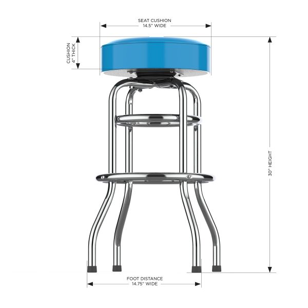 Carolina Panthers Chrome Logo American Crafted Bar Stool 2