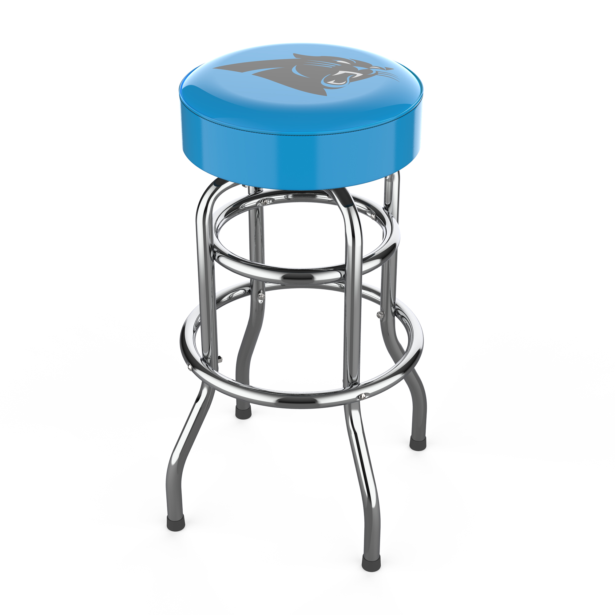 Carolina Panthers Chrome Logo American Crafted Bar Stool 3 Carolina Panthers Chrome Logo American Crafted Bar Stool - Image 3