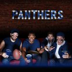 Carolina Panthers Lighted Recycled Metal Wordmark Logo Sign
