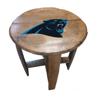 Carolina Panthers NFL Oak Whiskey Barrel Side Table
