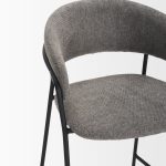 Carolyn Counter Stool w/ Gray Fabric & Matte Black Metal