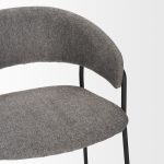 Carolyn Counter Stool w/ Gray Fabric & Matte Black Metal