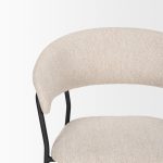 Carolyn Dining Chair w/ Oatmeal Fabric & Matte Black Metal