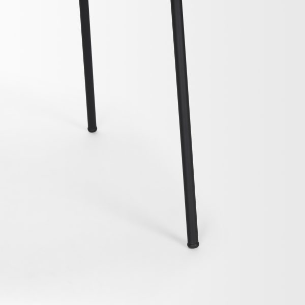 Carolyn Dining Chair w Oatmeal Fabric Matte Black Metal 12