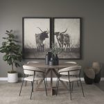 Carolyn Dining Chair w/ Oatmeal Fabric & Matte Black Metal