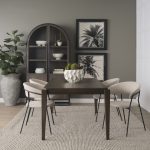 Carolyn Dining Chair w/ Oatmeal Fabric & Matte Black Metal