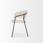 Carolyn Dining Chair w/ Oatmeal Fabric & Matte Black Metal