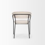 Carolyn Dining Chair w/ Oatmeal Fabric & Matte Black Metal