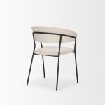 Carolyn Dining Chair w/ Oatmeal Fabric & Matte Black Metal