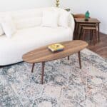 Brown Wood Mid-Century Modern Oval Center Table 11 Brown Wood Mid-Century Modern Oval Center Table