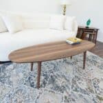 Brown Wood Mid-Century Modern Oval Center Table 13 Brown Wood Mid-Century Modern Oval Center Table