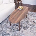 Brown Wood Mid-Century Modern Oval Center Table 14 Brown Wood Mid-Century Modern Oval Center Table