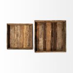 Carson (Large) 30L x 30W Brown Reclaimed Wood Tray
