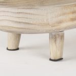 Carver Set of 2 Oblong White Washed Wood Footed Trays