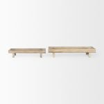 Carver Set of 2 Rectangular White Washed Wood Trays