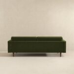 Green Velvet Mid-Century Modern Sofa With Removable Legs
