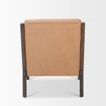 Cashel Accent Chair W/ Dark Brown Wood and Tan Genuine Leather