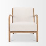 Cashel Accent Chair W/ Medium Brown Wood and Beige Fabric