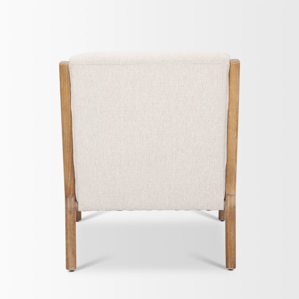 Cashel Accent Chair W Medium Brown Wood and Beige Fabric 4