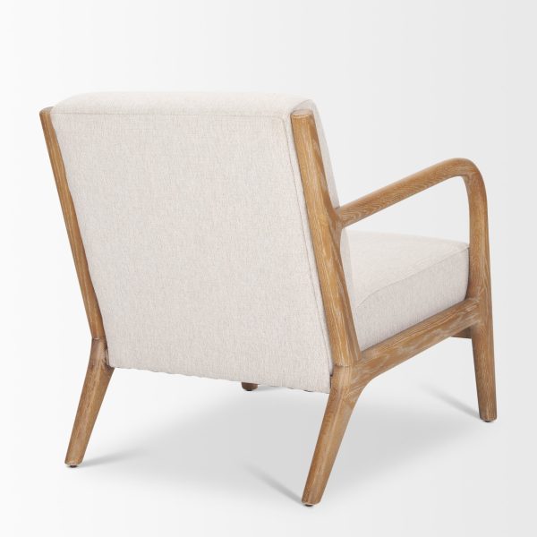 Cashel Accent Chair W Medium Brown Wood and Beige Fabric 5