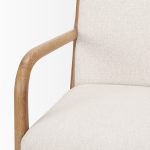 Cashel Accent Chair W/ Medium Brown Wood and Beige Fabric
