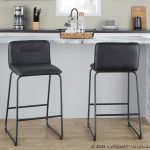 Casper 26-Inch Black Faux Leather Contemporary Counter Stools (Set of 2) 11 Casper 26-Inch Black Faux Leather Contemporary Counter Stools (Set of 2)