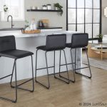 Casper 26-Inch Black Faux Leather Contemporary Counter Stools (Set of 2) 10 Casper 26-Inch Black Faux Leather Contemporary Counter Stools (Set of 2)