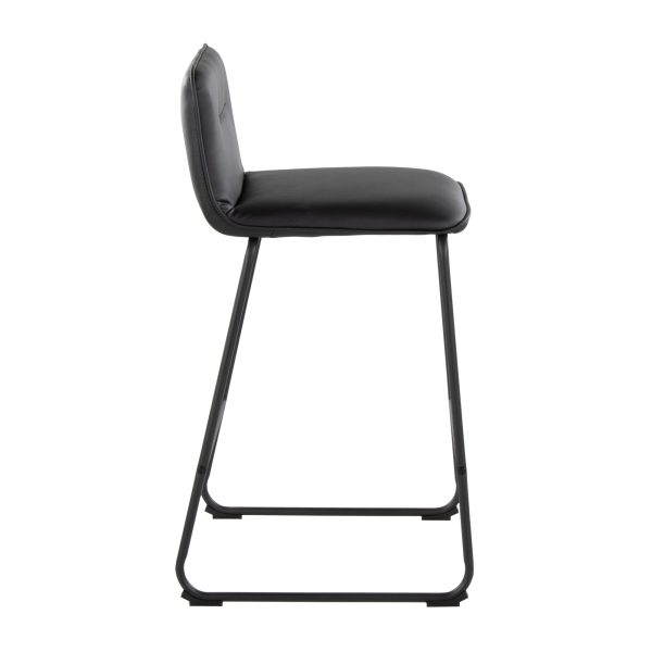 Casper 26 Inch Black Faux Leather Contemporary Counter Stools Set of 2 4