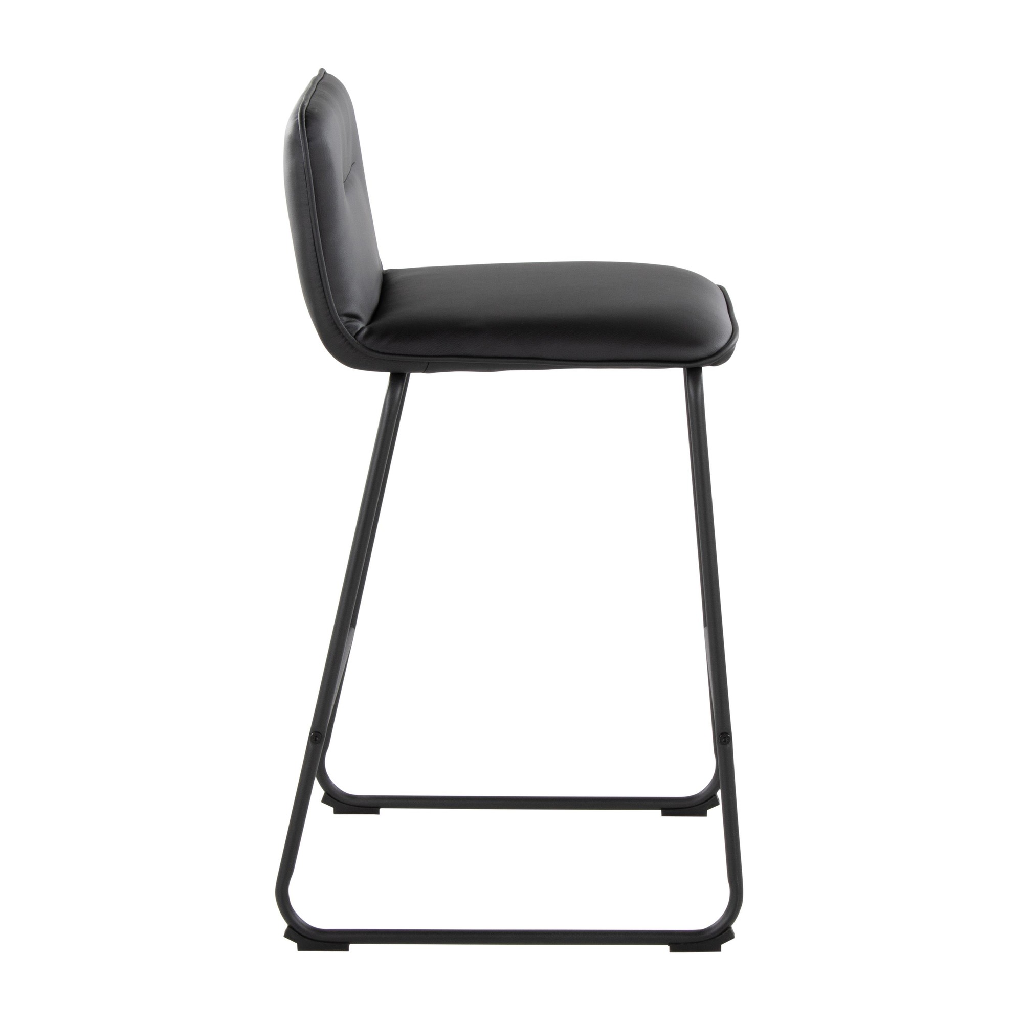 Casper 26-Inch Black Faux Leather Contemporary Counter Stools (Set of 2) 5 Casper 26-Inch Black Faux Leather Contemporary Counter Stools (Set of 2) - Image 5