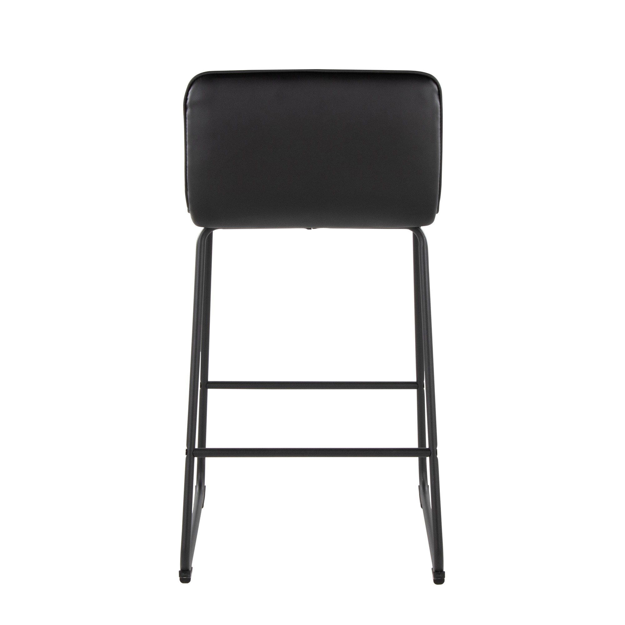 Casper 26-Inch Black Faux Leather Contemporary Counter Stools (Set of 2) 7 Casper 26-Inch Black Faux Leather Contemporary Counter Stools (Set of 2) - Image 7