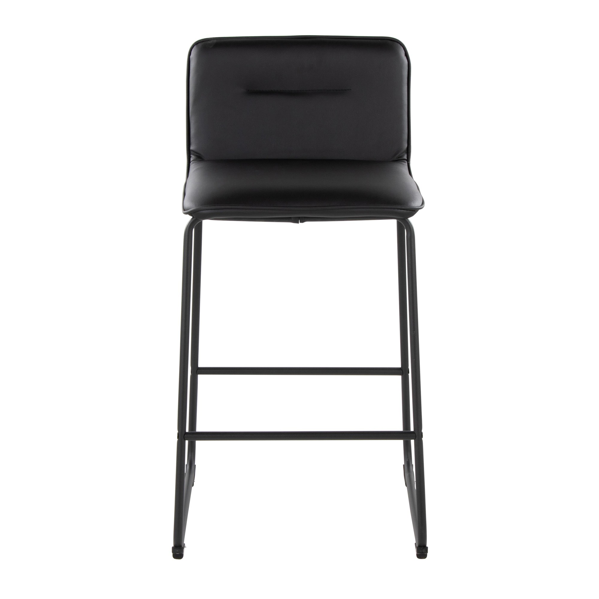 Casper 26-Inch Black Faux Leather Contemporary Counter Stools (Set of 2) 8 Casper 26-Inch Black Faux Leather Contemporary Counter Stools (Set of 2) - Image 8