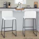 Casper 26-Inch Black Metal White Faux Leather Counter Stools (Set of 2) 11 Casper 26-Inch Black Metal White Faux Leather Counter Stools (Set of 2)