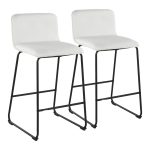 Casper 26-Inch Black Metal White Faux Leather Counter Stools (Set of 2) 12 Casper 26-Inch Black Metal White Faux Leather Counter Stools (Set of 2)
