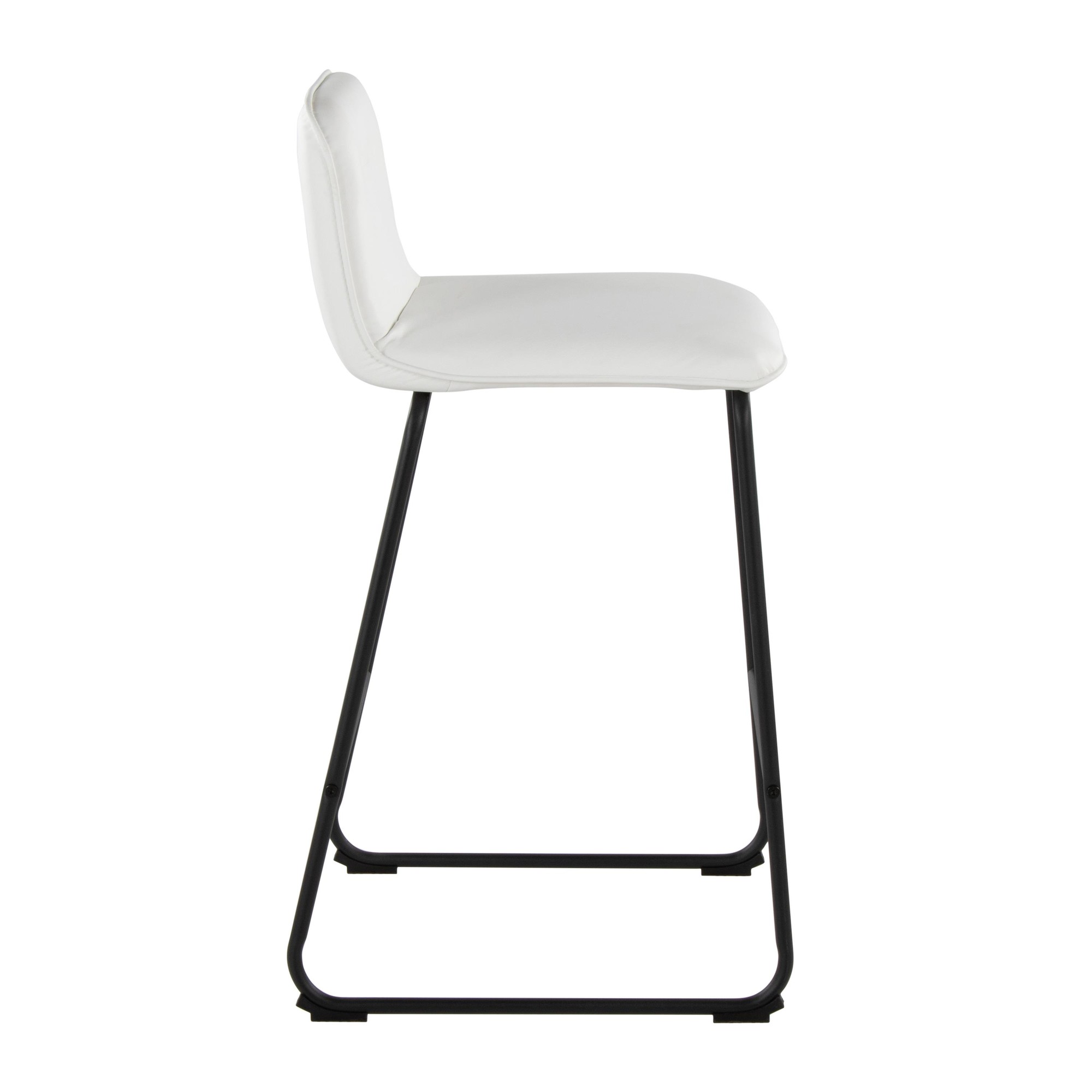 Casper 26-Inch Black Metal White Faux Leather Counter Stools (Set of 2) 5 Casper 26-Inch Black Metal White Faux Leather Counter Stools (Set of 2) - Image 5