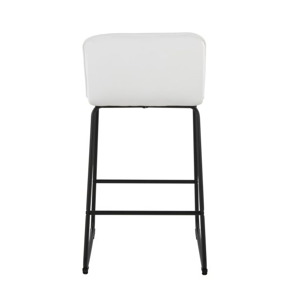 Casper 26 Inch Black Metal White Faux Leather Counter Stools Set of 2 6