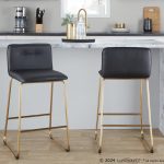Casper 26-Inch Gold and Black Contemporary Counter Stools (Set of 2) 10 Casper 26-Inch Gold and Black Contemporary Counter Stools (Set of 2)