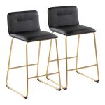 Casper 26-Inch Gold and Black Contemporary Counter Stools (Set of 2) 12 Casper 26-Inch Gold and Black Contemporary Counter Stools (Set of 2)