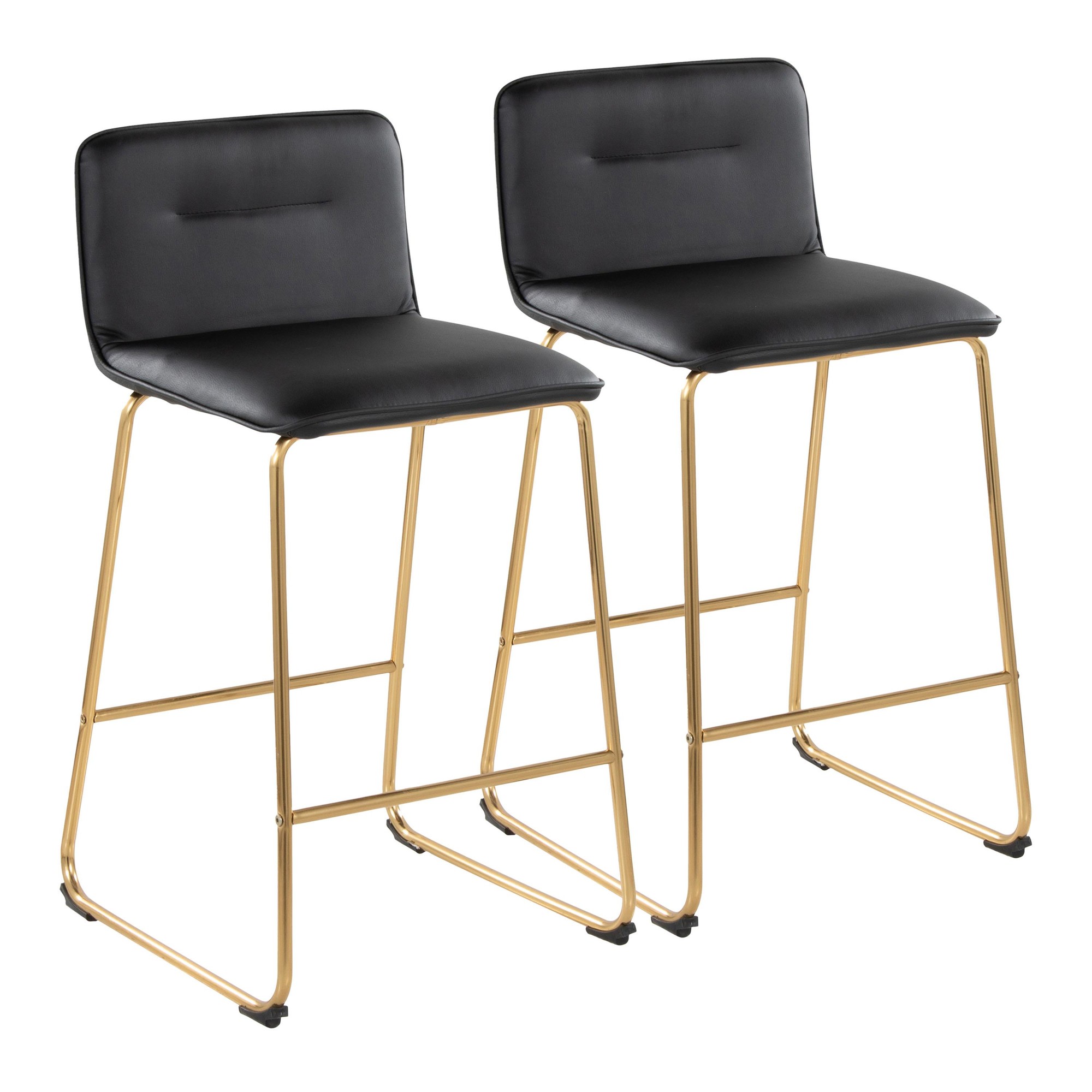 Casper 26-Inch Gold and Black Contemporary Counter Stools (Set of 2) 3 Casper 26-Inch Gold and Black Contemporary Counter Stools (Set of 2) - Image 3