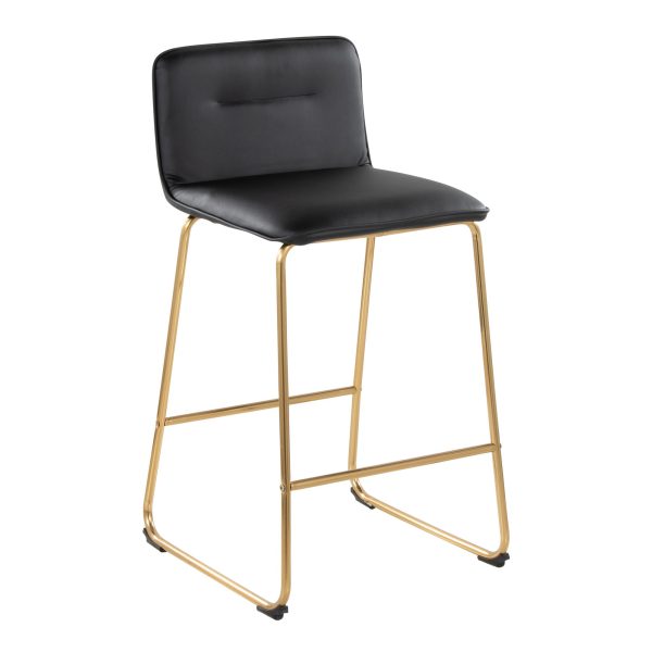 Casper 26 Inch Gold and Black Contemporary Counter Stools Set of 2 3