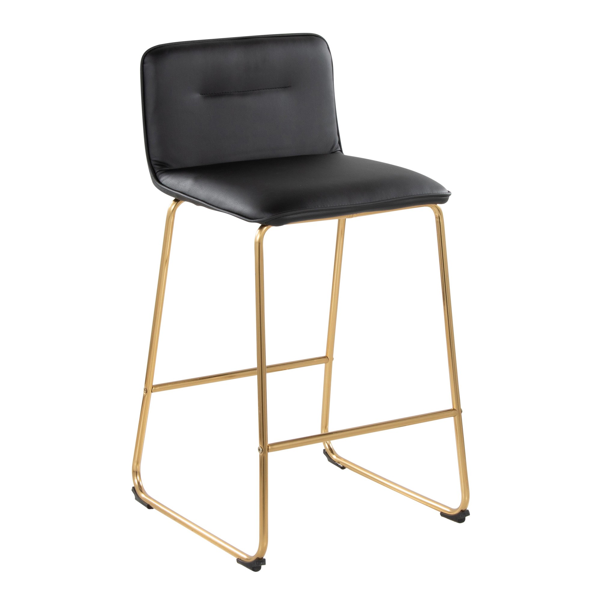 Casper 26-Inch Gold and Black Contemporary Counter Stools (Set of 2) 4 Casper 26-Inch Gold and Black Contemporary Counter Stools (Set of 2) - Image 4