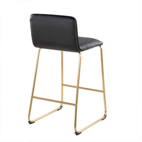 Casper 26 Inch Gold and Black Contemporary Counter Stools Set of 2 5